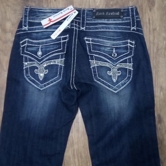 Rock Revival NWT Women's 28 Scarlet Wide Leg Embellished Rhinestones - Picture 6 of 9